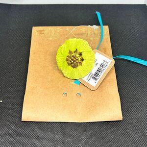 Shiraleah Chicago Anthropologie Green Fringe Kali Ring Adjustable Goldtone